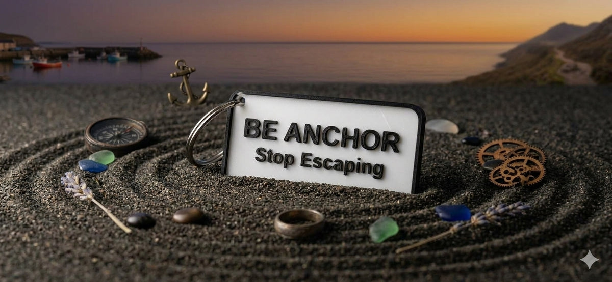 "Be Anchor, Stop Escaping" Glow-in-the- Dark Inspirational Keychain